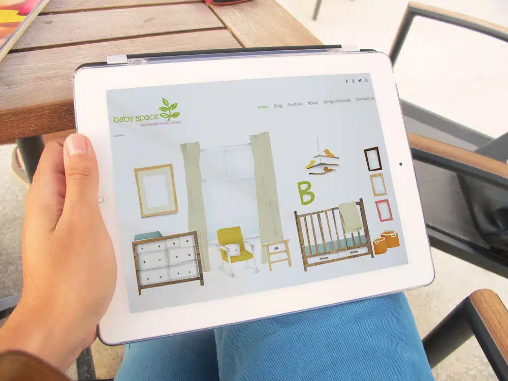 Baby Space eco nursery design brand website project by Tim Lord