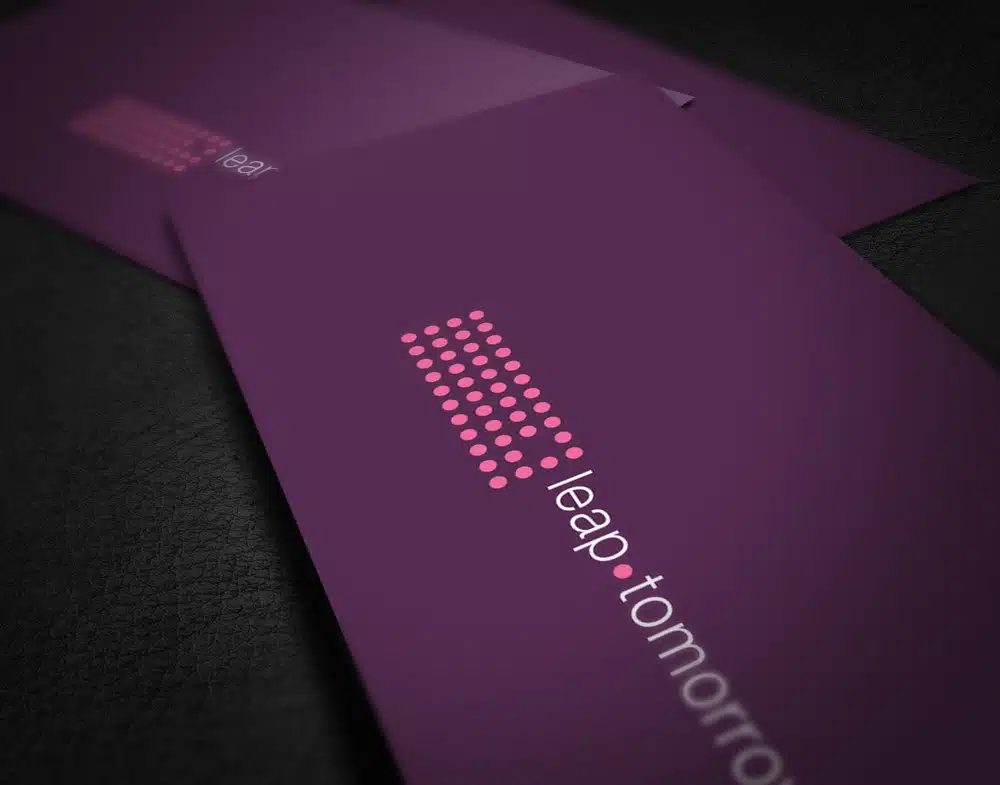 Leap Tomorrow rebrand, website design and identity project by Tim Lord
